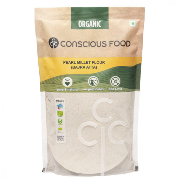 Conscious Food Pearl Millet Flour (Bajra Atta) - 500 Gm