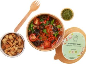 Pluckk Nutty Pesto Salad (Ready to Eat) Cut