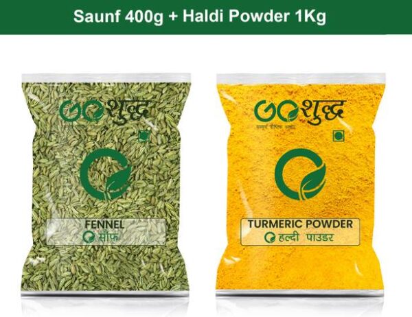 Goshudh Haldi Powder 1Kg & Saunf 400gm Combo Pack 1400g