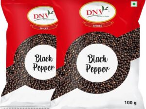 DNV Natural Black Pepper Whole Kali Mirch 100gm, Pack o...