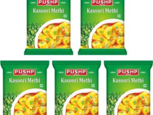 Pushp Brand Kasuri Methi Pouch (Pack of 5, 100g in each...