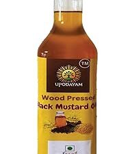 Upodayam Wood Pressed Black Mustard Oil 1l | 100% Pure Unrefined Marachekku Oil/Kachi Ghani | Healthy | Chemical & Cholesterol Free Cooking Oil