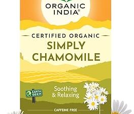 A TATA Product - Organic India Simply Chamomile Infusion, 25 Tea Bags, Certified Organic, Soothing & Relaxing, Caffeine-Free, Whole Herb Blend