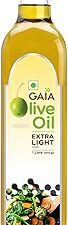 Gaia Extra Light Olive Oil (1L Bottle Pack) Incredibly Healthy with Zero Cholesterol and Low Saturated Fat, Good for Frying, Roasting, Baking and All Indian Cuisine