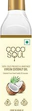 Coco Soul Cold Pressed Unrefined Virgin Coconut Oil | 60% MCT | Multipurpose Usage | Daily Cooking| Keto Friendly | Naturally Cholesterol Free | A1 grade real coconut | From Makers of Parachute 250 ml