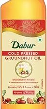 Dabur Cold Pressed Groundnut Cooking Oil - 1L | Contains Natural Antioxidants | Contains Unsaturated Fats