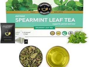 TEACURRY Spearmint Tea Bag - (30 Pyramid Tea Bags) Pure Spearmint Tea With Cloves & Lemongrass, Tea For Hormonal Wellness, Naturally Calming Tea, Caffeine Free Herbal Tea, 60 Gram