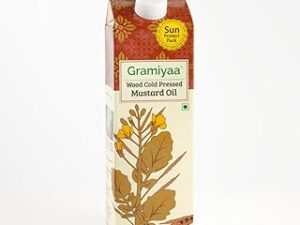 Gramiyaa Wood Cold Pressed Mustard Oil - 1 Ltr | 100% Pure Unrefined Marachekku Oil/Kachi Ghani Oil | Chemical & Cholesterol Free Healthy Cooking Oil for Daily Use