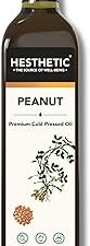HESTHETIC Premium Cold Pressed Peanut (Groundnut) Oil – 1 L, 100% Pure & Natural, Rich in Healthy Fats, Ideal for Cooking, Frying & Salad Dressings, Food Grade Virgin Oil in Glass Bottle