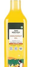 Two Brothers Organic Farms Groundnut Oil, Made using farm grown Groundnuts | Cold-Pressed and Single-Filtered Oil for healthier Cooking | Kacchi Ghani/Mara Chekku, Natural and Unrefined 1 Litre
