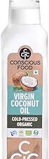 Conscious Food Cold Pressed Virgin Coconut Oil | 250ml | Certified Organic | For Cooking, Hair Health and Skin Care | Good for Oil Pulling