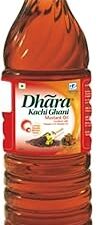 Dhara Kachi Ghani Mustard Oil (0% Trans Fat), 1 L Bottle