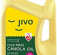 JIVO Canola Cold Pressed Edible Oil - 5 Litres | Healthiest Cooking Oil for Daily Use, Ideal for Roasting, Frying, Baking & All Types of Cuisines | Cold Pressed Oil for Healthy Cooking (Pack of 1)