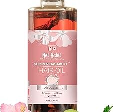 Nat Habit Hibiscus Amla Summer Hair Oil For Women & Men, Helps In Hair Growth & Thickness, For All Hair Types, No Paraffin, Mineral Oil, Preservatives & Chemicals, 100ml
