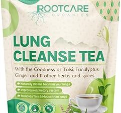 Rootcare Organics Mullein Tea For Lung Detox Cleanse | Ayurvedic Herbal Tea infused with 13 herbs | Boosts Respiratory Health & Clears Tar | Smokers Tea | Pack Of 1 Month | 100g