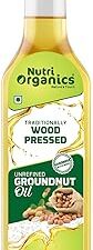 NutriOrganics Cold Pressed Groundnut (Peanut) Oil,1 L|Pure & Unrefined|Kolhu/Kacchi Ghani/Chekku/Ganuga|Natural & Chemical-Free|Rich Aroma & Flavor|Cooking Oil