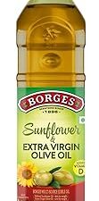 Borges Super blend of Extra virgin Olive oil & Sunflower oil – 1 ltr | Ideal for Deep frying, Shallow Frying, all types of cuisines