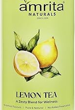 Amrita Naturals Lemon Herbal Tea | 100% Natural Detox Blend with Ginger, Basil, Clove & Cardamom | Supports Immunity, Digestion & Relaxation | Can Be Brewed in Hot or Cold Water | 500g Pack