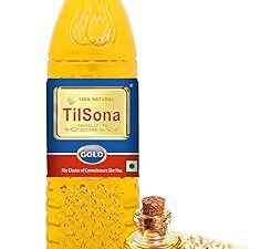 Tilsona Gold Sesame Oil (Cooking Oil) | 1 Litre Pet Bottle | 100% Pure & Natural Til Oil | No Artifical Flavours & Preservatives | The World Health Organisation