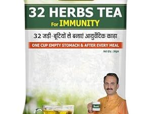 Shuddhi 32 Herbs Tea | Herbal Tea With Elaichi, Brahmi, Tulsi, Giloy, Laung, Gulab, Dalchini, Shank Pushpi tea for Body Detox and Wellness | Natural Detox Kahwa, 30gm