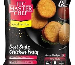 ITC MASTER CHEF Desi Style Chicken Patty, Non-Veg Frozen Snack, Ready to Cook, 330g