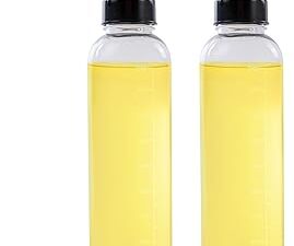 HomeWiz plastic Oil Dispenser 1 Litre | Pack of 2 | Transparent, Leak-Proof, BPA-Free Oil Container for Cooking Oils & Vinegar | Kitchen accessories items for home | 2000ml |