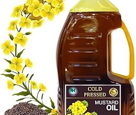 Healthy Roots 2L Cold Pressed Mustard/Sarson Oil (Virgin, Chekku/Ghani) - 2 Litre Wood Pressed Mustard Oil for cooking