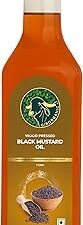 Girorganic Wood Pressed Black Mustard Oil | Kacchi Ghani | Virgin | Unrefined/Unfiltered | Cold pressed | Rich aroma and Flavour | Gopal Ratna Award Winner 2023-1 L PET Bottle