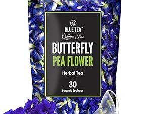BLUE TEA - Butterfly Pea Flower Tea - 30 Tea Bags - Plant Based | SUPER ANTIOXIDANT | Aparajita - Shankhpushpi | Flower Based - Herbal Tea - Caffeine Free - Detox Tea | Featured In Shark Tank | Zipper