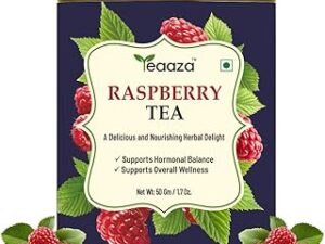 Teaaza Organic Raspberry Tea for PCOS, Pregnancy & Fertility ? Natural Herbal Tea for Hormonal Balance, Reproductive Health, & Women's Wellness | Caffeine Free Raspberry Tea For Pregnancy And To Support The Female System | 50 Grams tin