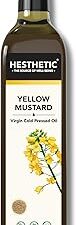 Hesthetic- Edible Cold Pressed Yellow Mustard(Sarso) Oil|500Ml|Rich In Healthy Fats,Ideal For Cooking,Frying & Salad Dressing|100% Pure & Natural Virgin Oil|Perfect Blend Of Taste & Aroma|Glass Bottle