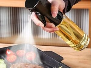 PANCA Glass oil Spray Dispenser Cooking 200ml Olive Oil Spray Bottle Refillable Food Grade Oil Vinegar Spritzer Sprinkler Sprayer Mister Used for Air Fryer, Salad Making, Frying, BBQ (Set of 1, Glass)