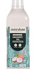 Anveshan Wood Pressed Coconut Oil 1L | Plastic Bottle | Kolhu/Kacchi Ghani/Chekku | Natural | Chemical-Free | Coconut Oil for massage