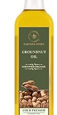 Earthen Story Cold Pressed Groundnut Oil 1L – Certified Organic & Unrefined | Kacchi Ghani Cooking Oil | Peanut Oil | Heart-Healthy, Chemical-Free Cooking Oil