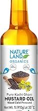 Natureland Organics Kachhi Ghani Pure Mustard Oil 1 LTR - Cold Pressed Flavour : pungent