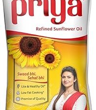 Priya Refined Sunflower Oil Pouch, 1L