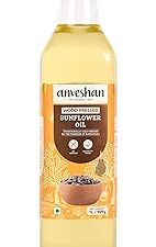 Anveshan Wood Pressed Sunflower Oil 1L | Plastic Bottle | Kolhu/Chekku | Extracted on Wooden Churner | Natural | Chemical-Free | Cold Pressed Sunflower Oil for Cooking