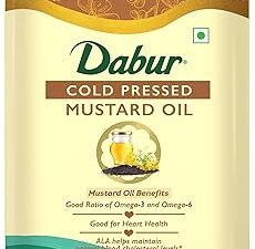 Dabur Cold Pressed Mustard Oil -3L | Healthy Cooking Oil | Goodness of Omega 3 & 6 | Perfect blend of Health, Taste & Aroma
