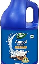 Dabur Anmol Gold 100 % Pure Coconut Oil - 1L | Natural | Nariyal Tel | Handpicked Sundried Coconuts | Multipurpose Oil
