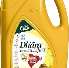 Dhara Life Refined Rice Bran Oil, 5 L Jar