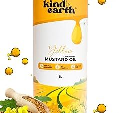 Kind Earth Cold Pressed Yellow Mustard Oil (1Litre) | Natural And Unprocessed | Chemical Free And No Additives | Rich in Antioxidants And Vitamin E For Cooking