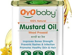 OYO BABY Kachi Ghani Pure Mustard Baby Oil |Wood Pressed |Best for bone Developmemt and healthy muscles Baby Hair Oil Nourishes skin and Hair - 100 ml