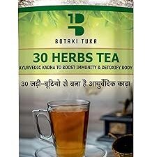 BOTAKI TUKA 30 Herbs Tea | Herbal KahwaWith Elaichi, Brahmi, Tulsi, Giloy, Laung, Gulab, Dalchini, Shank Pushpi Kahwafor Body Detox and Wellness | Natural Detox Kahwa, 100 gm