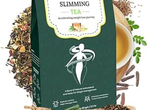 Healofy Naturals Slimming Tea, Natural Fat Burn Formula, Visible Weight Loss in 30 Days, With Pippali and Ashwagandha, Boosts Energy and Immunity, Detox Herbal Tea, No Added Sugar, 60 Grams, Pack of 1