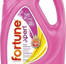 Fortune Xpert Total Balance Oil | Blend of Rice Bran, Soyabean & Flaxseed Oil | Balance of Fats & Omega 3 : Omega 6 | Best Oil for Heart Health| 5L Jar