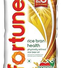 Fortune Rice Bran Health Oil, Cooking Oil for Healthier Heart, 870gm Pouch (Weight May Vary)