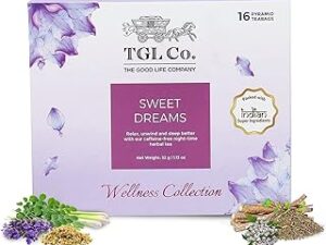 TGL Co. Sweet Dreams Tea (16 Bags) | Improve Sleep & Relieve Stress | Anti-Inflammatory | Aids Digestion | Caffeine-Free Herbal Blend