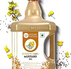 IndicWisdom Wood Pressed Mustard Oil 5 Liter (Cold Pressed Mustard Oil - Extracted on Wooden Churner)