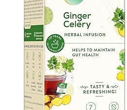 Zandu Ginger Celery Herbal Infusion, a Herbal Tea Enriched with Ayurvedic Ingredients (25 Tea Bags)