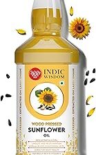 IndicWisdom Wood Pressed Sunflower Oil 1 liter (Cold Pressed Sunflower Oil - Extracted on Wooden Churner)